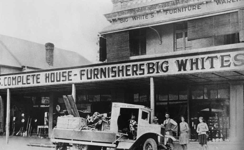 Big Whites and the business’ new truck in early 1920. Big Whites and the business’ new truck in early 1920.